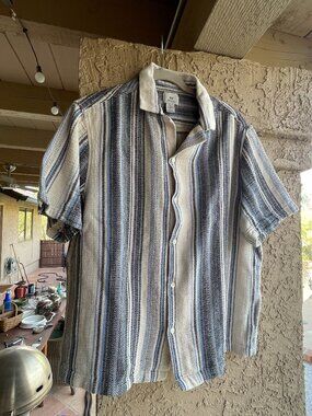 Vintage Men's H&M Cotton Cable Knit Short Sleeve Shirt